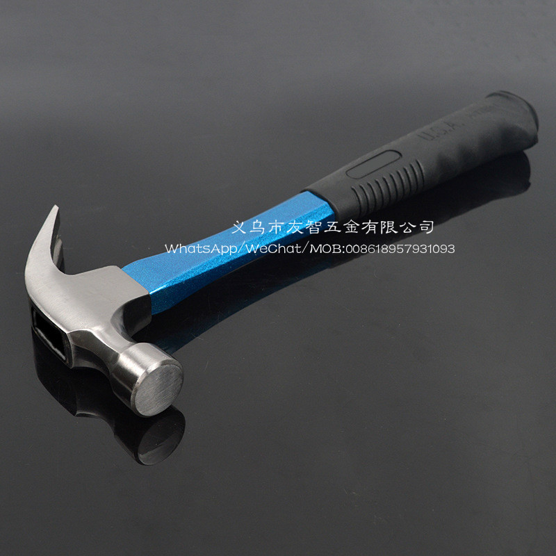 Claw hammer with high quality fiber handle.