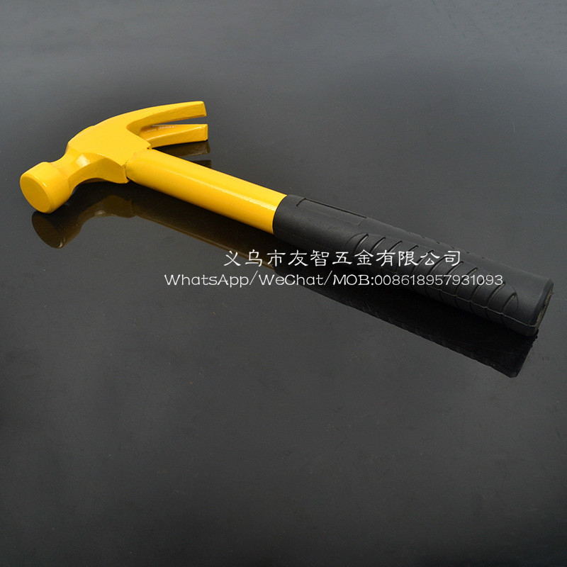 Claw hammer with steel tubular handle.