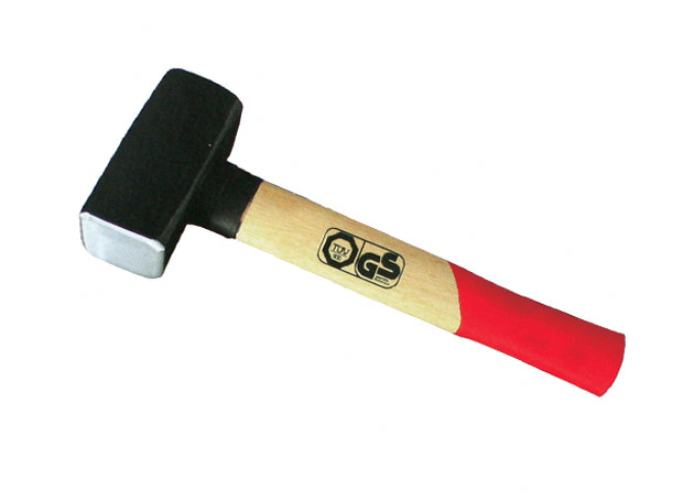 German type stoning hammer with wooden handle, safety metal protector Size: 0.8, 1, 1.25, 1.5, 2KG