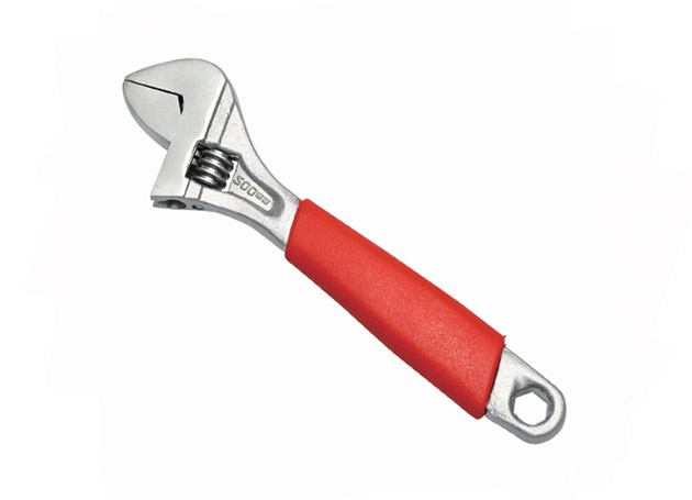 Adjustable wrench with hexagon hole, plastic handle, Nickel-iron alloy plated surface
Size: 6