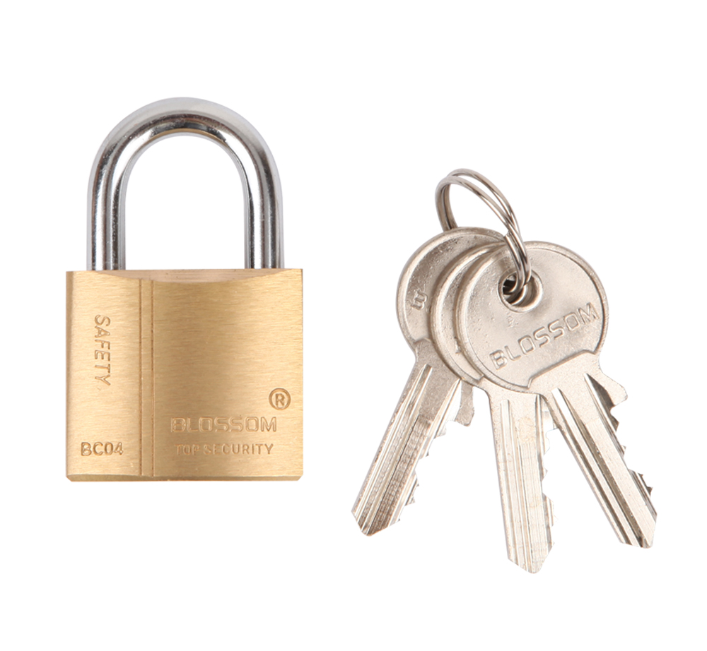 30mm Brass Padlock, Brass Cylinder, 3 Brass Keys  TE89-01001