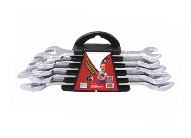 Double open end wrench set, mirror polished
surface
Size: 5×(6×7, 8×9, 10×11, 12×13, 14×15mm)
