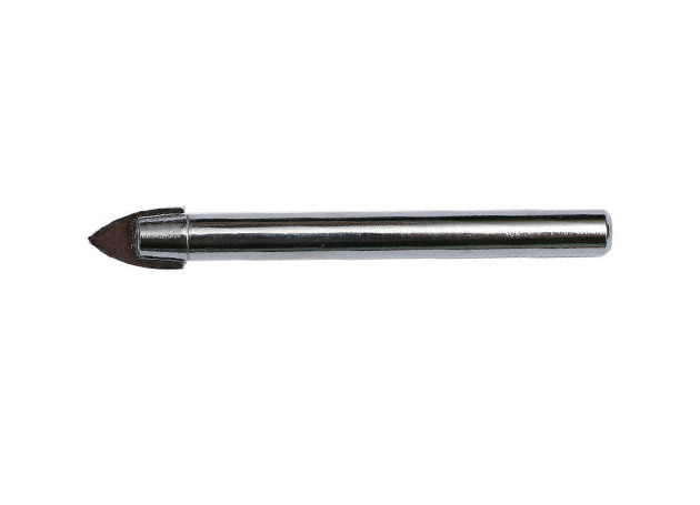 
	Glass drill bit with round shank, Chrome plated