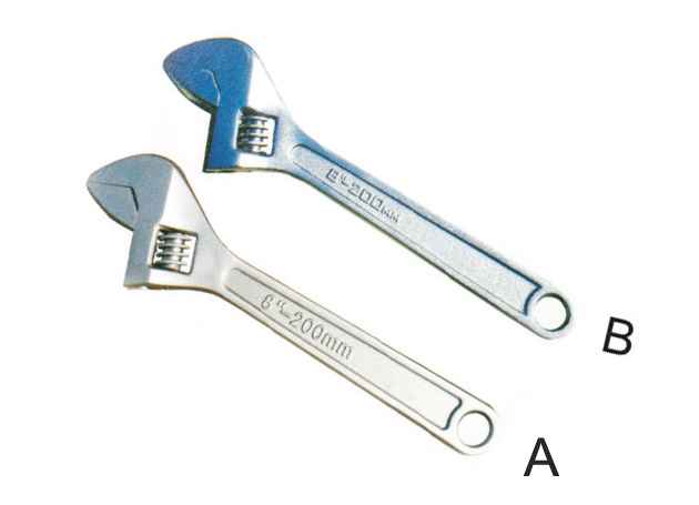 A. American type adjustable wrench , full polished, Nickel-iron alloy plated surface
B. American type adjustable wrench , half polished, Chrome plated surface
Size: 6