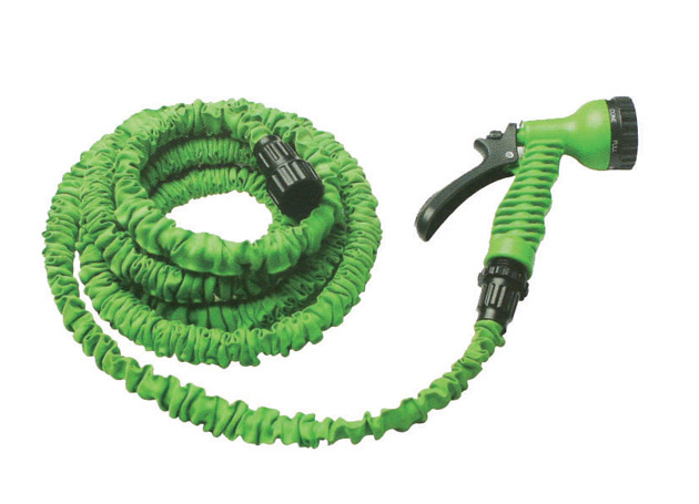 
	Pocket hose, USA type, with W/7 function spray gun. Expend up to 3 times of its length and contracts back instantly