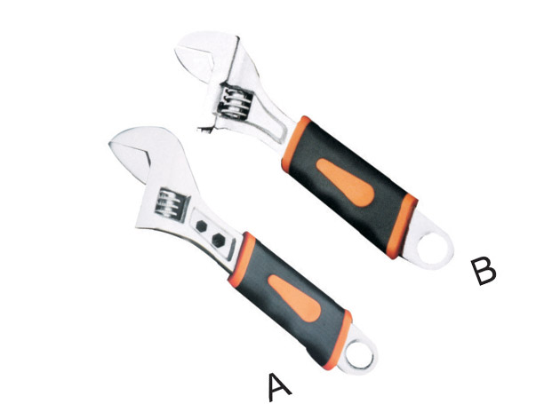 A. Adjustable wrench with hexagon holes, plastic handle, Chrome plated surface
B. Adjustable wrench with plastic handle, Chrome plated surface
Size: 6