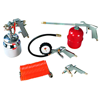 Pneumatic Tools : 5PCS AIR TOOLS KIT SUCTION/GRAVITY SPRAY GUN