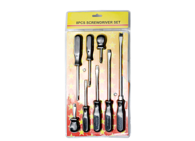 8pcs screwdriver set
Size: -: 6x38, 5x75,
6x100, 7x150,
8x200mm, +: PH2x38, PH1x75, PH2x100mm